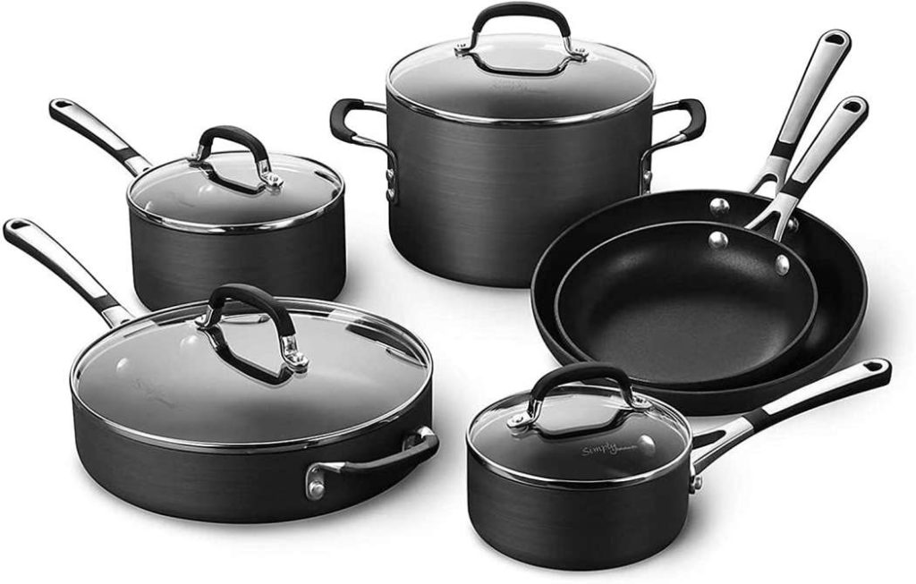 Anodized made cookware set for gas stove