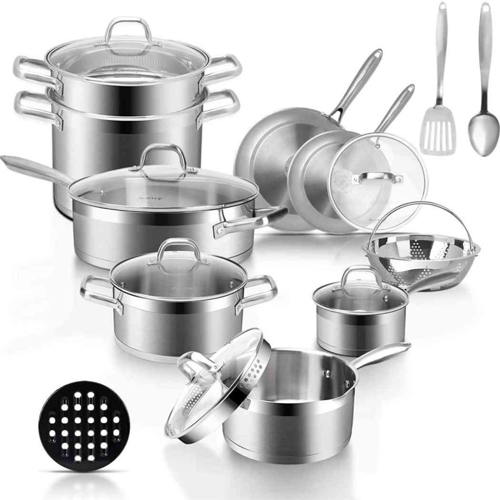 stainless steel cookware set for gas stoves