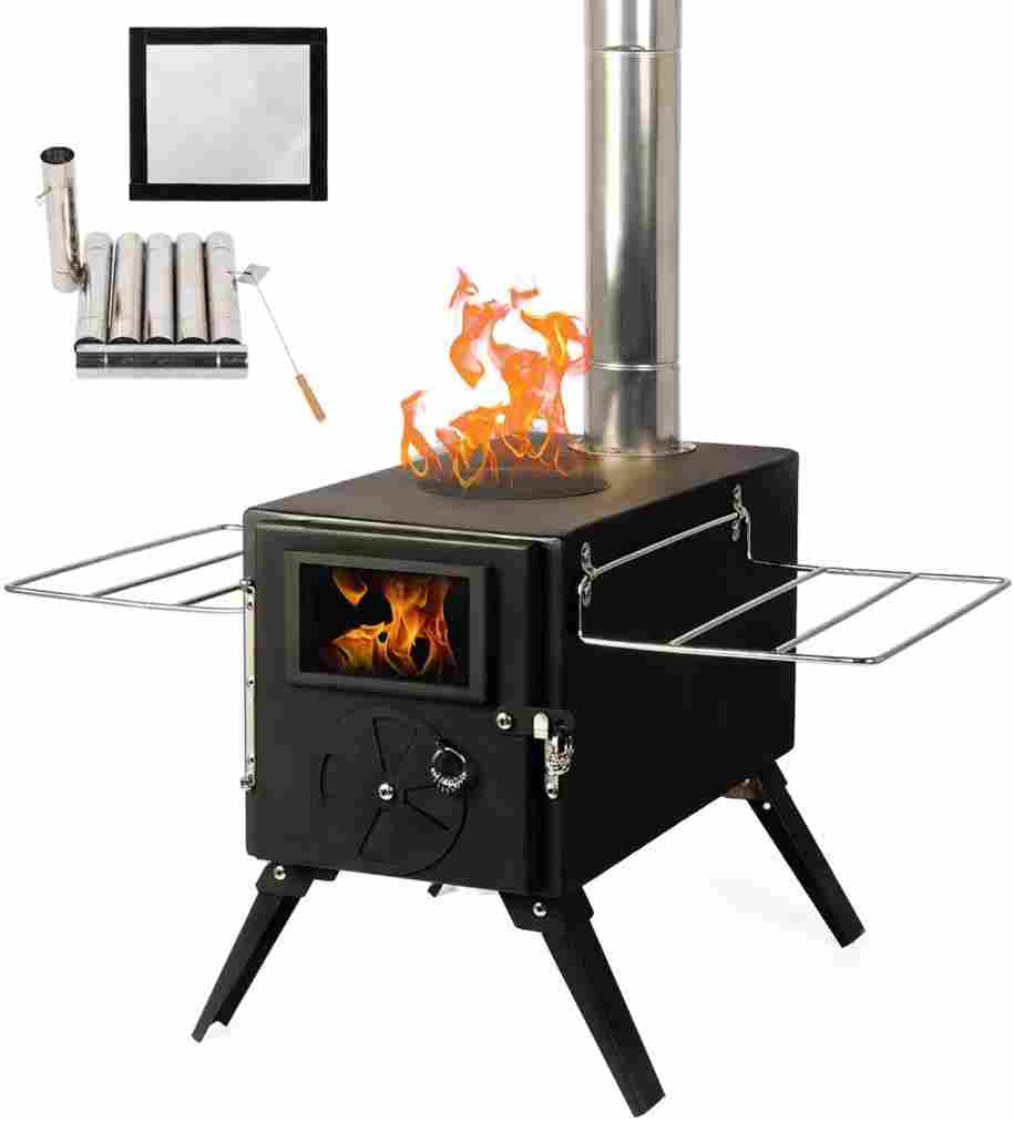 Black color stainless steel tent stove 
