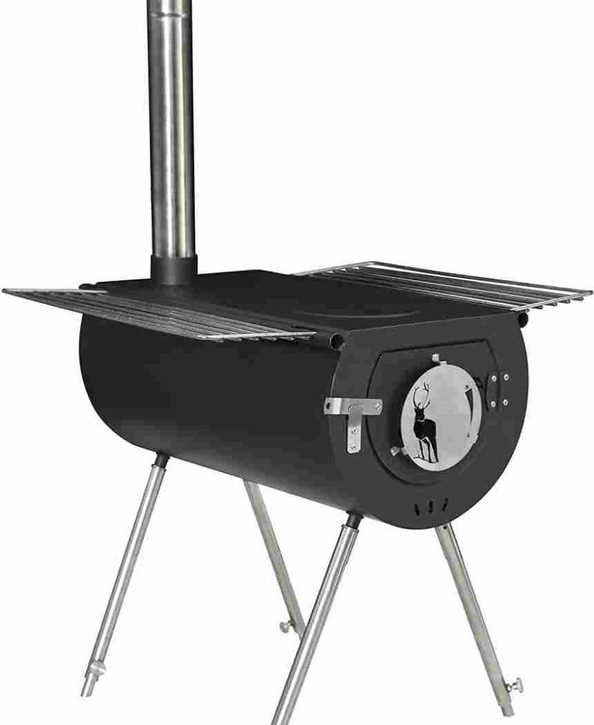 Black colour tent stove for wood burning 