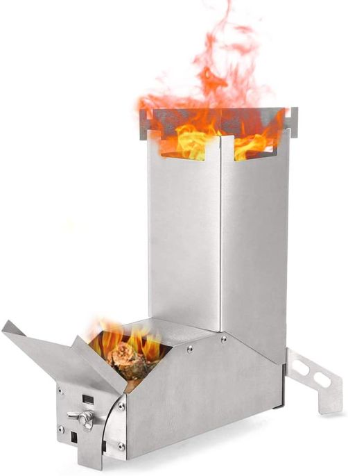 White colour rocket stoves with flame
